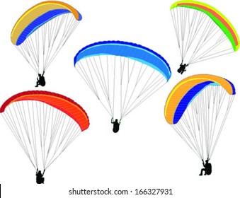 paragliding collection - vector