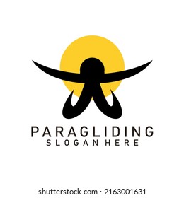 paragliding design icon logo vector art