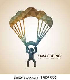 Paragliding design over beige background, vector illustration