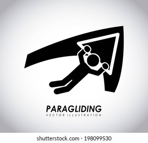 Paragliding design over gray background, vector illustration