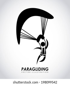 Paragliding design over gray background, vector illustration