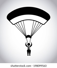 Paragliding design over gray background, vector illustration