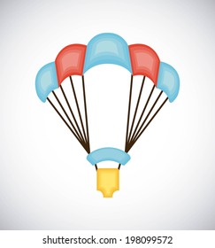 Paragliding design over gray background, vector illustration