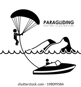 Paragliding design over gray background, vector illustration