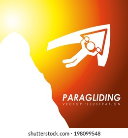 Paragliding design over orange background, vector illustration