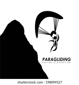 Paragliding design over white background, vector illustration