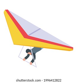 Paragliding extreme icon. Isometric of Paragliding extreme vector icon for web design isolated on white background