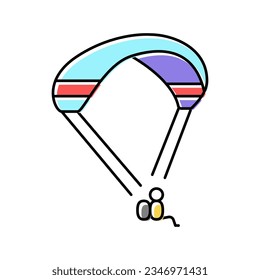 paragliding extreme sport color icon vector. paragliding extreme sport sign. isolated symbol illustration