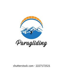 paragliding flying sports logo design