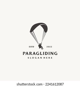 Paragliding glide logo design icon vector 