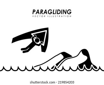 paragliding graphic design , vector illustration