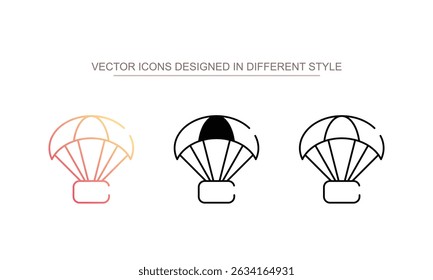 Paragliding icon design with white background stock illustration