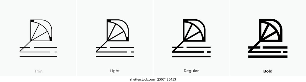 paragliding icon. Thin, Light Regular And Bold style design isolated on white background