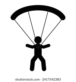 diseño de ilustración de vector de icono de parapente