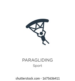 Paragliding icon vector. Trendy flat paragliding icon from sport collection isolated on white background. Vector illustration can be used for web and mobile graphic design, logo, eps10