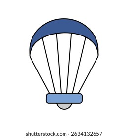 ícone de parapente com fundo branco vetor ilustração stock