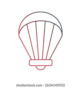Icono de parapente con fondo blanco Vector Ilustración de stock