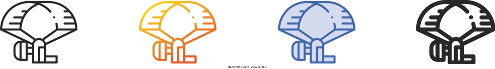paragliding icon.Thin Linear, Gradient, Blue Stroke and bold Style Design Isolated On White Background