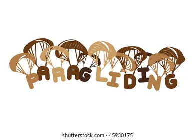 Paragliding-Illustration aus Buchstaben