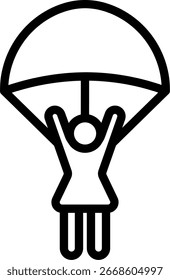 Gleitschirmfliegen Linie Symbol Vektordesign