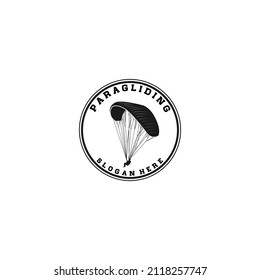 paragliding logo template in white background