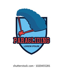 paragliding logo with text space for your slogan / tag line, vector illustration
