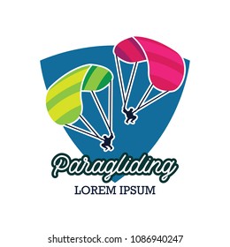 paragliding logo with text space for your slogan / tag line, vector 