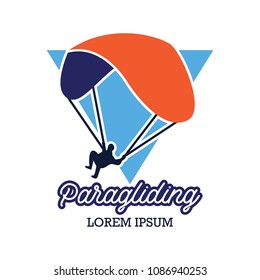 paragliding logo with text space for your slogan / tag line, vector 
