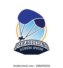 paragliding logo with text space for your slogan / tag line, vector 