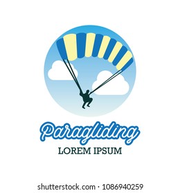 paragliding logo with text space for your slogan / tag line, vector 