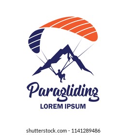 paragliding logo with text space for your slogan / tag line, vector 