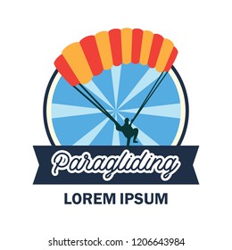 paragliding logo with text space for your slogan / tag line, vector 