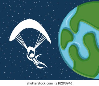 paragliding sport design , vector illustration