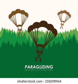 paragliding sport design , vector illustration