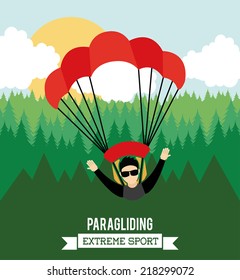 paragliding sport design , vector illustration