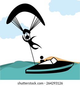 paragliding sport  design, vector illustration eps10 graphic 