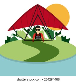 paragliding sport  design, vector illustration eps10 graphic 