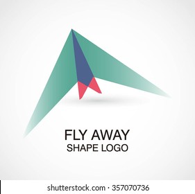 Paragliding of sport fly abstract vector and logo design or template sky arrow business icon of company identity symbol concept