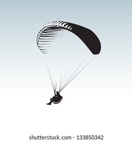 Paragliding theme, parachute controlled by a person