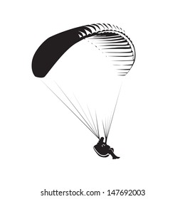 Paragliding theme, parachute controlled by a person
