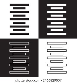 Paragraph Align, Text Align, Paragraph Centering, Left Justified, Right Justified, UI Icon, isolated on white background. Vector illustration. EPS 10