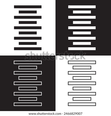 Paragraph Align, Text Align, Paragraph Centering, Left Justified, Right Justified, UI Icon, isolated on white background. Vector illustration. EPS 10