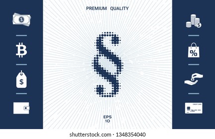 Paragraph halftone logo. Graphic elements for your design