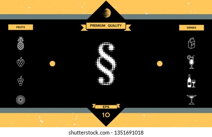 Paragraph halftone logo. Graphic elements for your design
