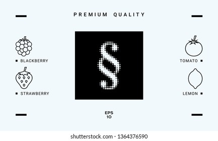 Paragraph halftone logo. Graphic elements for your design