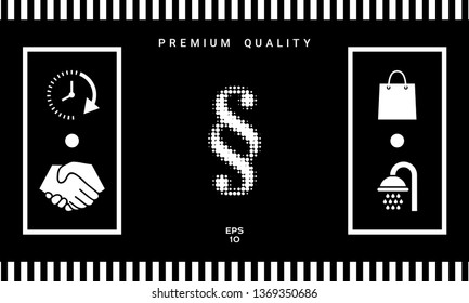 Paragraph halftone logo. Graphic elements for your design