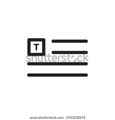 Paragraph icon Flat simple outline set