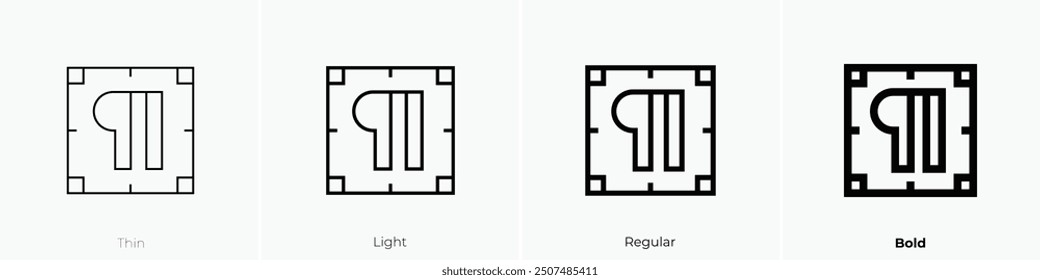 paragraph icon. Thin, Light Regular And Bold style design isolated on white background