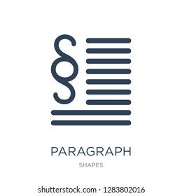 paragraph icon vector on white background, paragraph trendy filled icons from Shapes collection, paragraph vector illustration