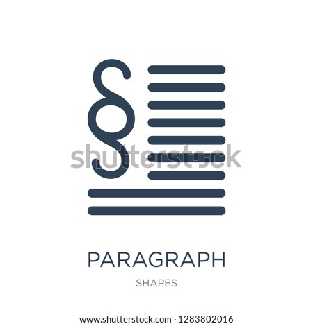 paragraph icon vector on white background, paragraph trendy filled icons from Shapes collection, paragraph vector illustration